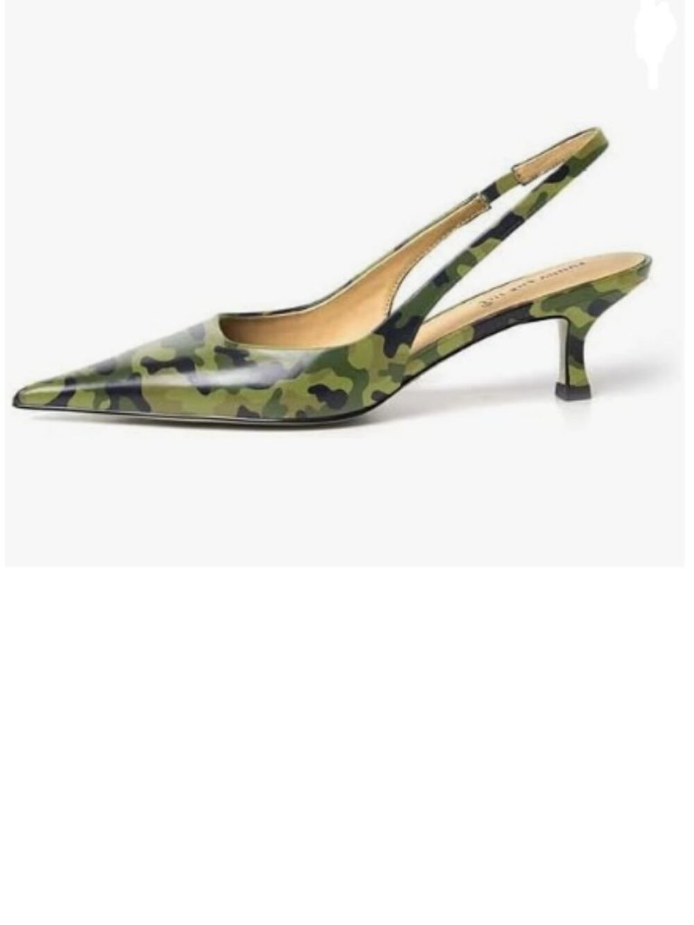 FSJ Camouflage Kitten Heel Slingback Sandals Pointy Toe Sexy Pumps Shoes